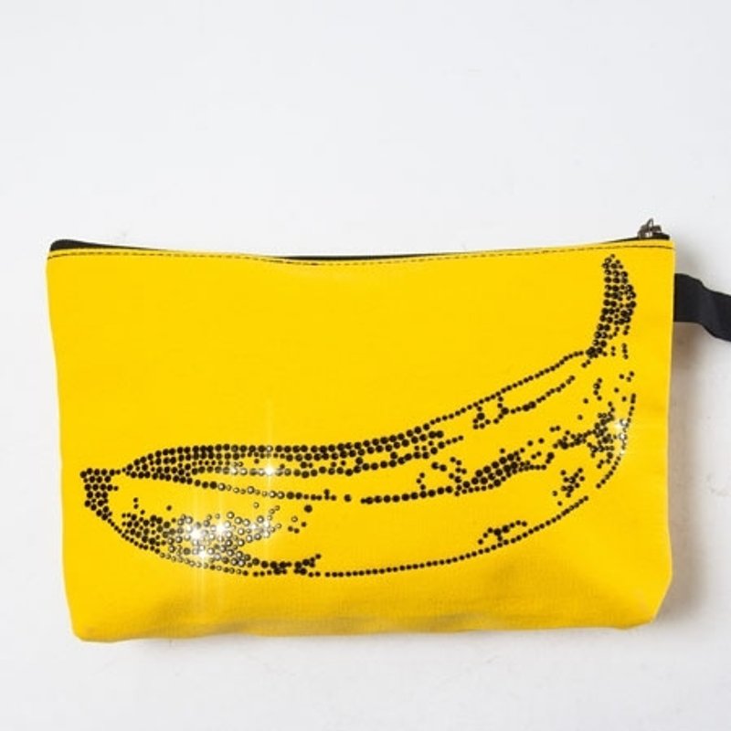 普普風系列璀璨萬用包-香蕉 - Toiletry Bags & Pouches - Other Materials Yellow