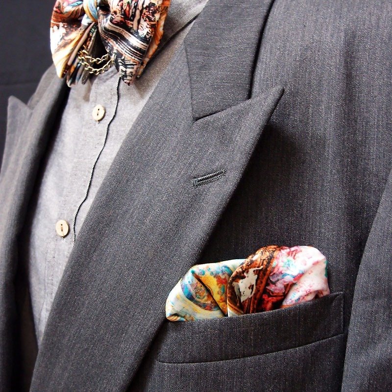 Silk Baroque printed pocket towel pocket square - convenient for quick lazy - Other - Other Materials Multicolor