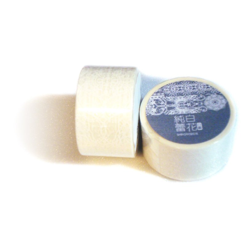 Bud white flowers - white ink special printing - paper tape - Washi Tape - Paper White