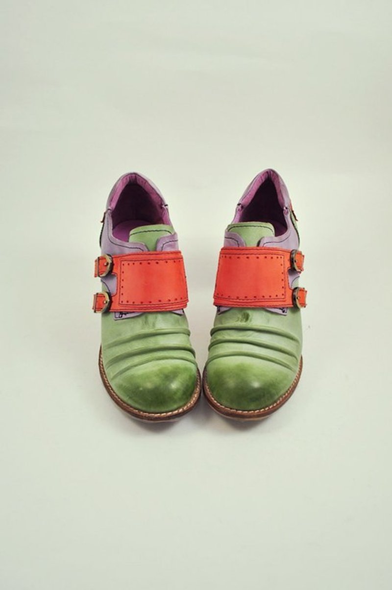 春天手牽手一起親密去出遊。say hi 踏青粗跟牛津 - Women's Casual Shoes - Genuine Leather Green