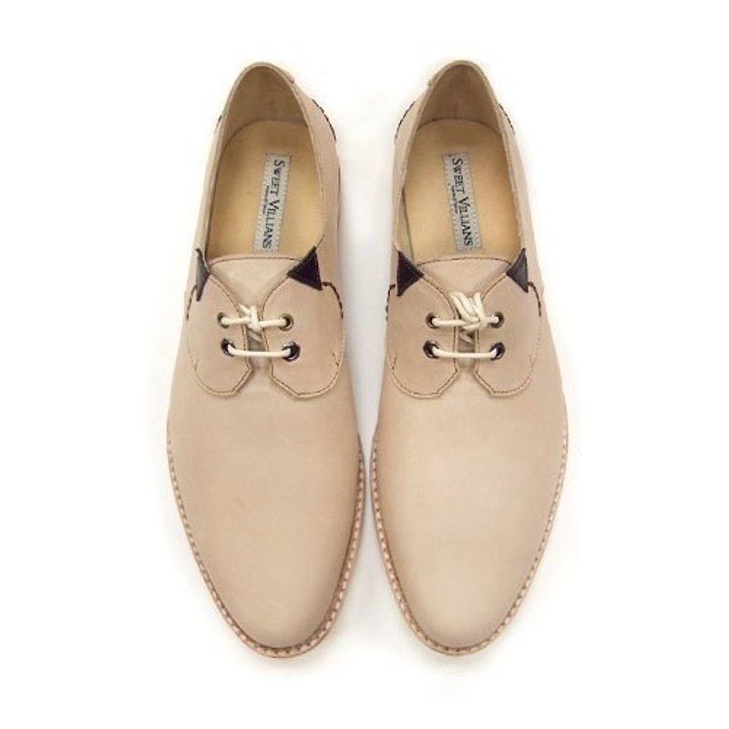 Sweet Villians 詭奇”汪汪”牛皮德比鞋 M1085，米色 - Men's Casual Shoes - Genuine Leather White