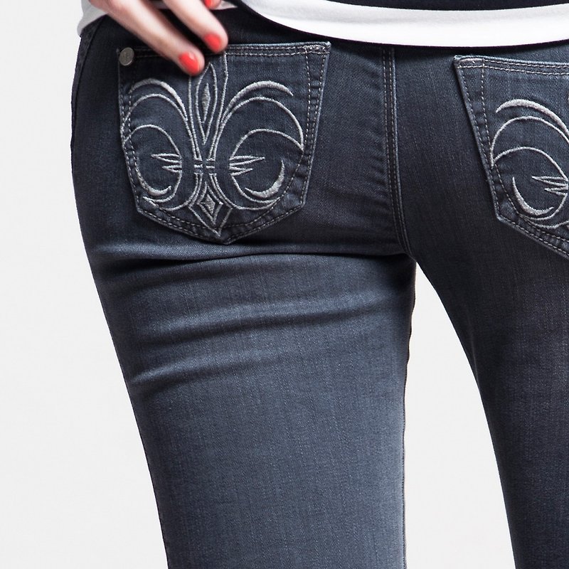 Nine low waist cut SUPER SKINNY- gray NOVI - Women's Pants - Other Materials Gray