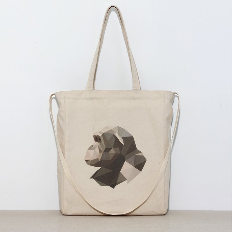 Bag / canvas / bag / gift _ [endangered animals - gorilla] - Messenger Bags & Sling Bags - Other Materials 