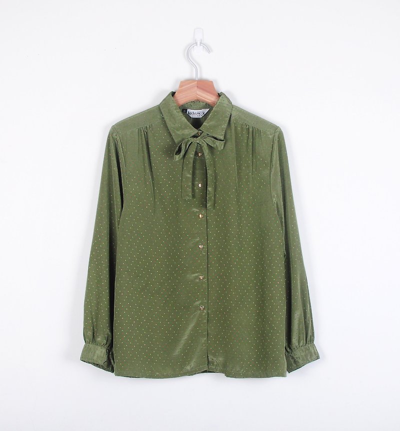 【蛋植物古着】彩色糖粒抹茶蛋糕襯衫 - Women's Shirts - Other Materials Green
