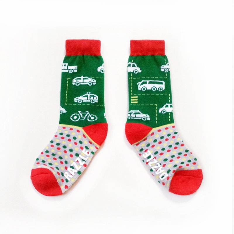 Grew up want to do - driver / bright green / dream Giants series socks - Socks - Cotton & Hemp Multicolor