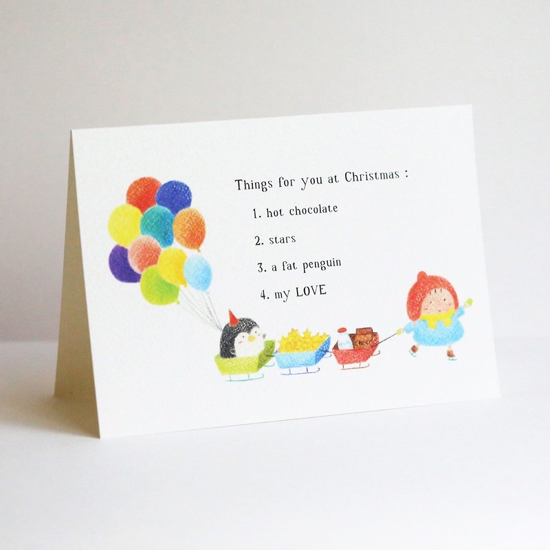 給你的 企鵝聖誕卡 - 心意卡/卡片 - 紙 多色