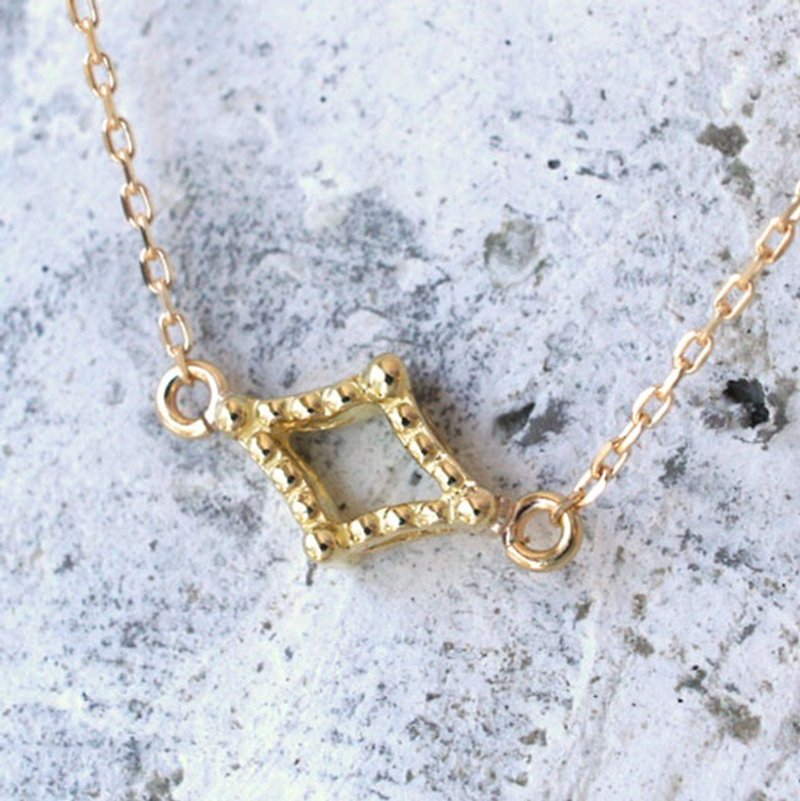 Milgrain necklace (diamond type, K18YG) - สร้อยคอ - โลหะ สีทอง