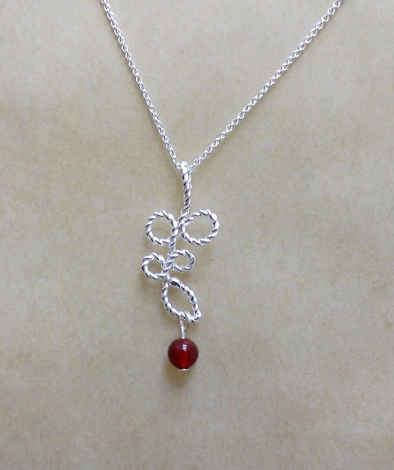 <Twist - H> Hand-made silver wire jewelry by Studio d'EL - สร้อยคอ - โลหะ สีแดง