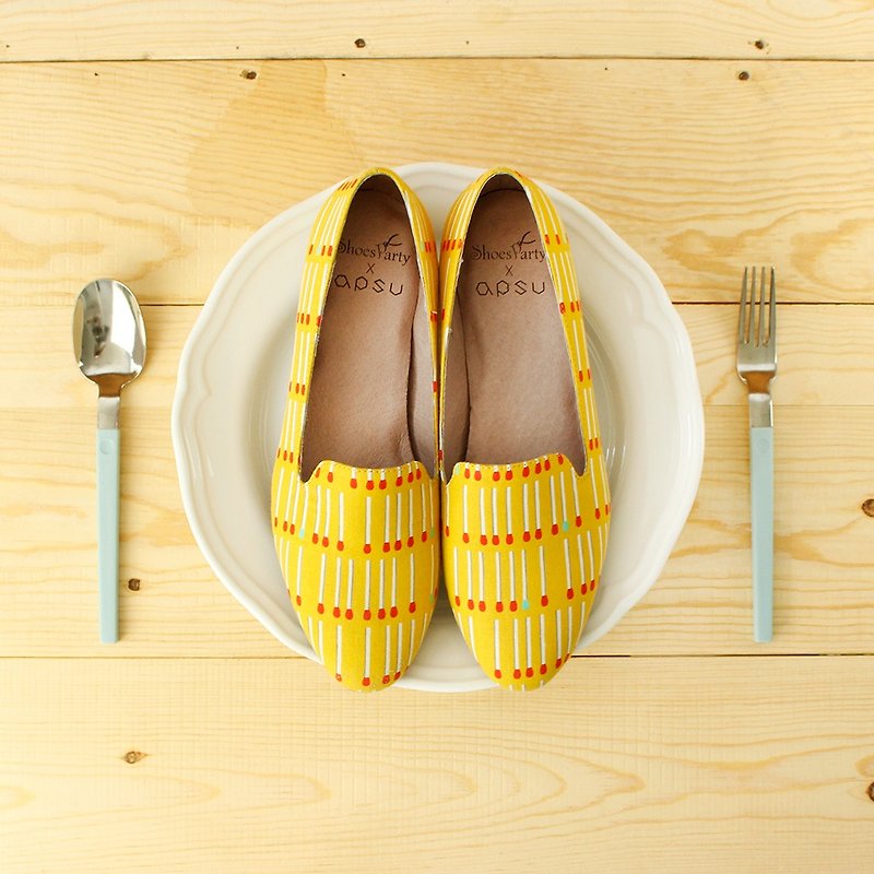 -----------Shoes Party----------- mango birthday cake Oubei La / handmade custom / Japan fabric - รองเท้าลำลองผู้หญิง - วัสดุอื่นๆ สีส้ม