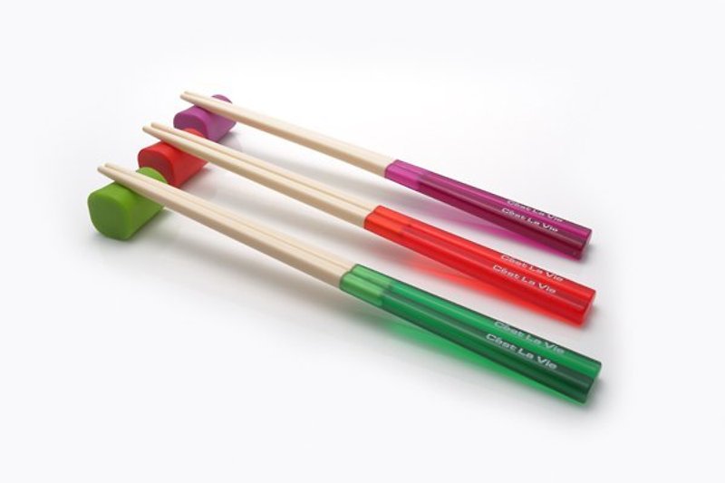 C’est La Vie試管環保筷組─(紫+紅+綠) - 箸・箸置き - プラスチック 多色