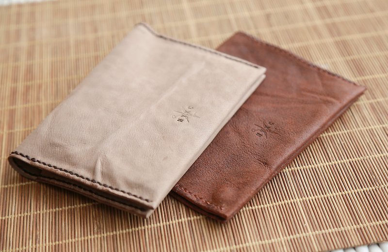Hand stitched Washed Leather Passport Cover, Minimal Passport Cover - Passport Holders & Cases - Genuine Leather Multicolor
