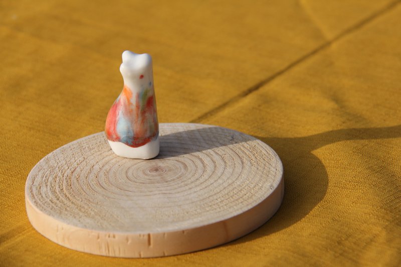 チェ·猫はキノコ04（クリスマスカラーストライプ段落）をスポッティング - 花瓶・植木鉢 - その他の素材 ホワイト