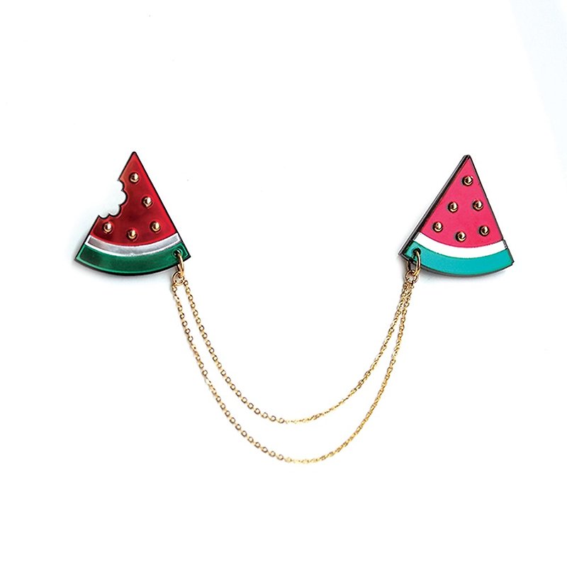 Watermelon collar pin - Brooches - Plastic Red