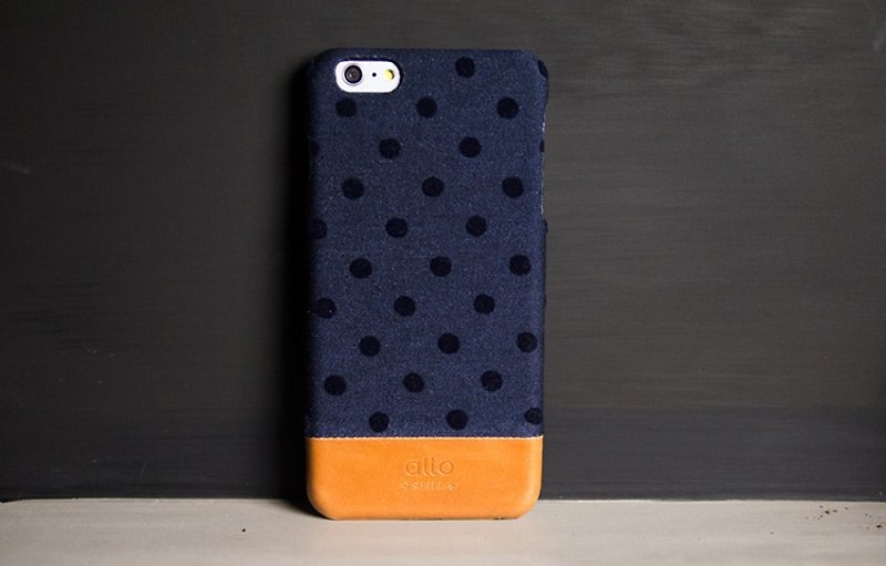 Alto iPhone 6S Plus Leather Phone Case Back Cover Denim - Blue Dot [Non-Lei Carving] - เคส/ซองมือถือ - วัสดุอื่นๆ หลากหลายสี