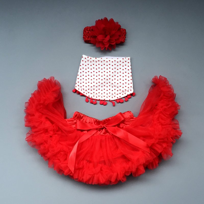 日安朵朵 / 女嬰童tutu蓬蓬裙超值福袋 - 小紅帽 Little Red Riding Hood - 童裝裙 - 絲．絹 紅色
