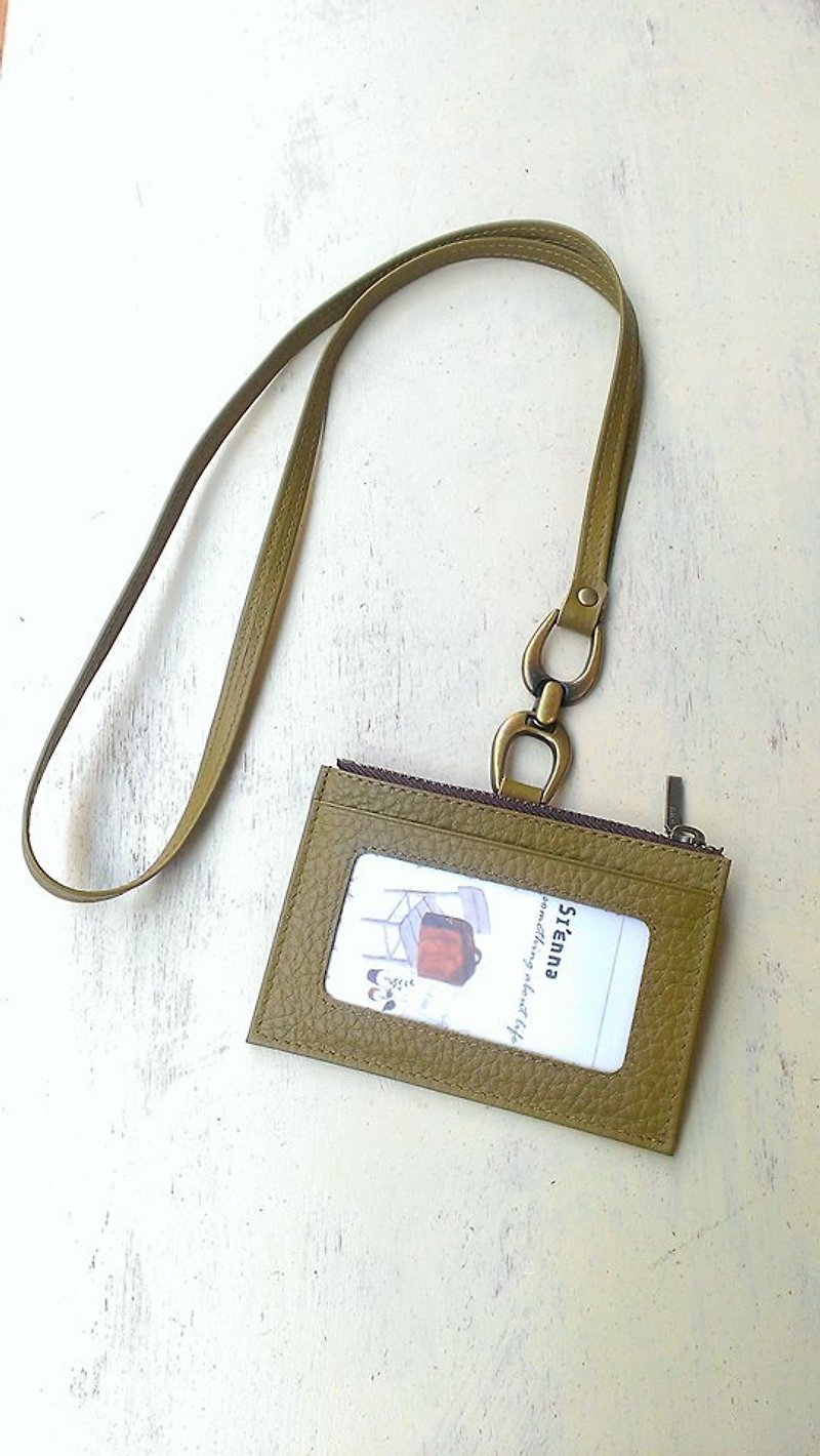 Sienna商務識別證零錢包(綠) - ID & Badge Holders - Genuine Leather Green
