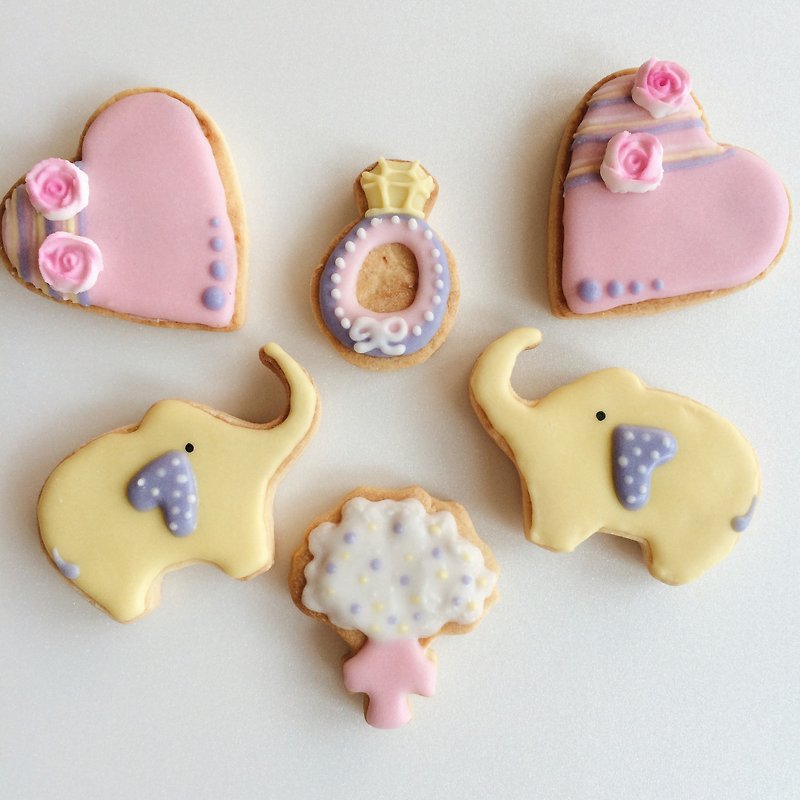[Warm sun] like a pro like sugar cookie _ love _ hand-drawn shape biscuit 6 group - Handmade Cookies - Fresh Ingredients Pink