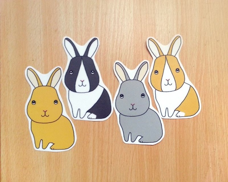 Big rabbit. Stickers (a set of four) - สติกเกอร์ - กระดาษ 