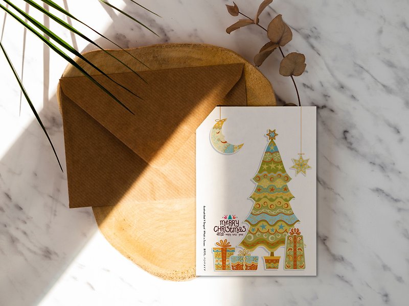 Gorgeous Christmas Tree [CM18068] Rococo Strawberry Handmade Postcard Christmas Card with Envelope - Cards & Postcards - Paper 