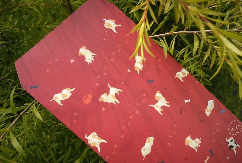 猫と犬の祝福 - 犬の樹皮バザー//赤い封筒 - ご祝儀袋・ポチ袋 - 紙 レッド
