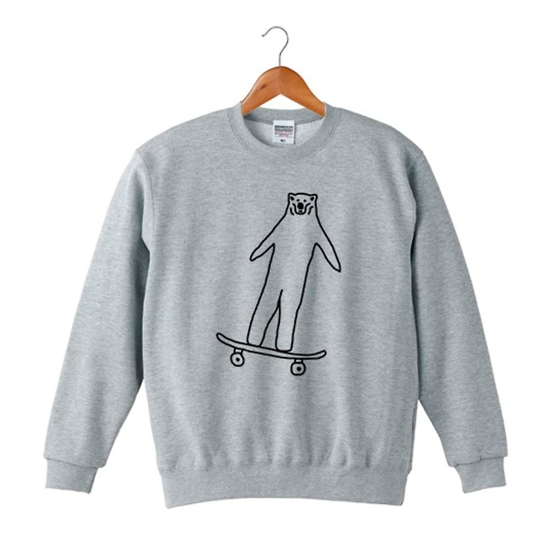 Skate Bear # 3 Sweatshirt - Unisex Hoodies & T-Shirts - Cotton & Hemp Gray