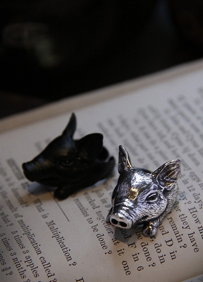 Big head pig ring - General Rings - Other Metals Gray