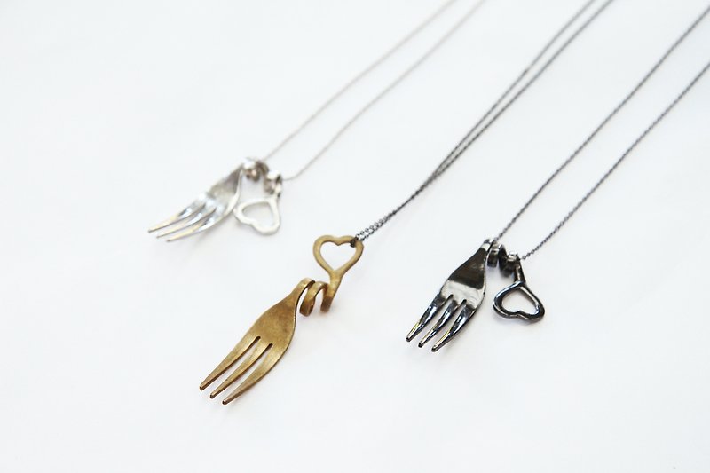 < Pisces {♓ love fork necklace ♓ - Necklaces - Other Metals 
