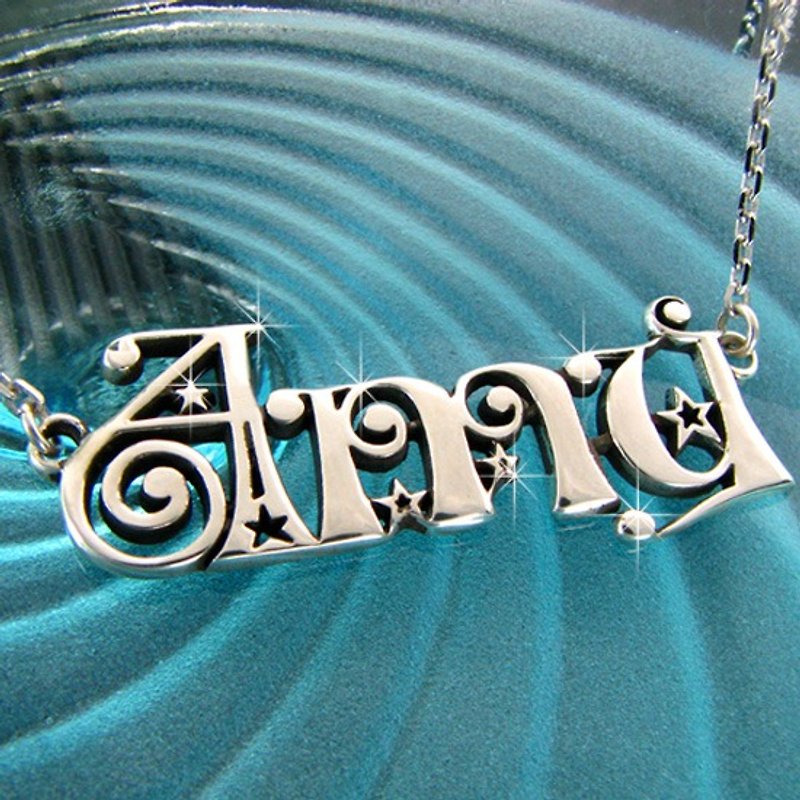 Customized. 925 Sterling Silver Jewelry SNT00042-4CM Style Name Necklace - สร้อยติดคอ - โลหะ 