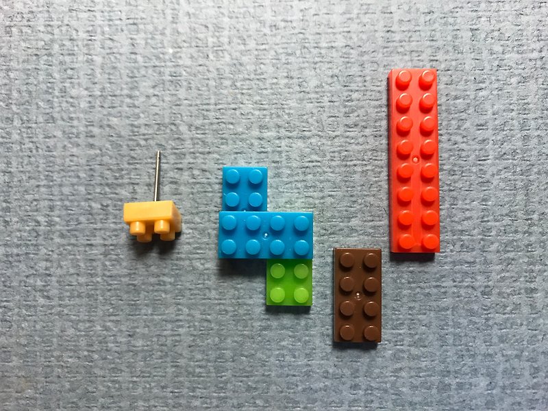 Blocks earrings ● Tetris - ต่างหู - พลาสติก หลากหลายสี