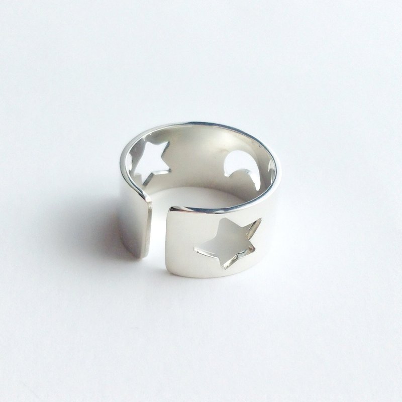 【受注製作】リング　シルバー950星と月のデザイン - 戒指 - 其他金屬 灰色