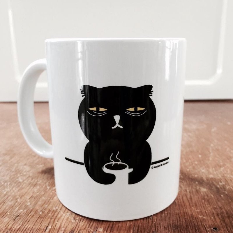 Bad kitty Mug - I Woke Up Like This! - แก้วมัค/แก้วกาแฟ - ดินเผา ขาว