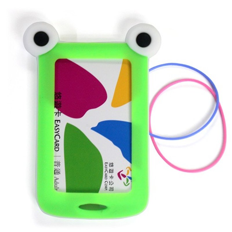 【CARD】AK Multifunctional Charm Brand Card Holder (Big Eye Frog) - Card Holders & Cases - Silicone Green