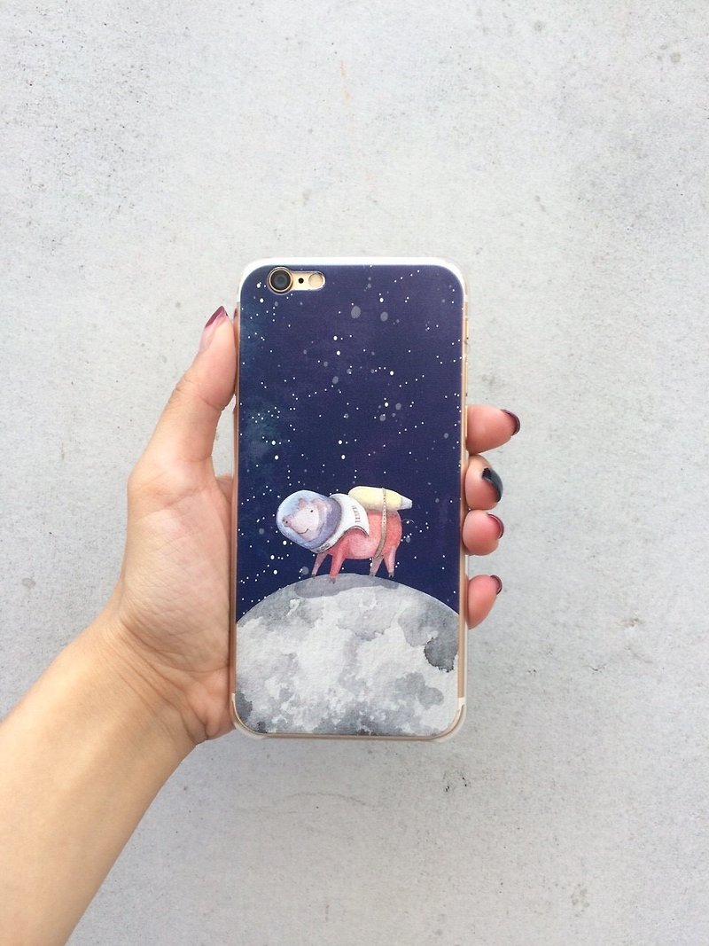 Phone shell space pig flying pig series - Phone Cases - Plastic 