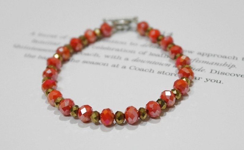 Czech Crystal Bracelet_Red Season // Can be modified elastic bracelet // =>Limited X1 - สร้อยข้อมือ - แก้ว สีแดง