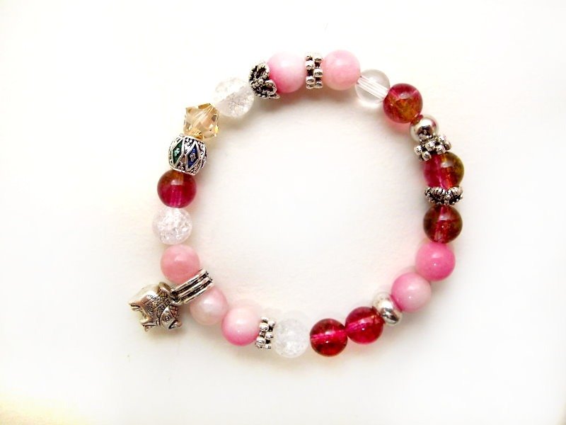 Zodiac Cancer Ancer Handmade Ore Bracelet - Bracelets - Gemstone Pink