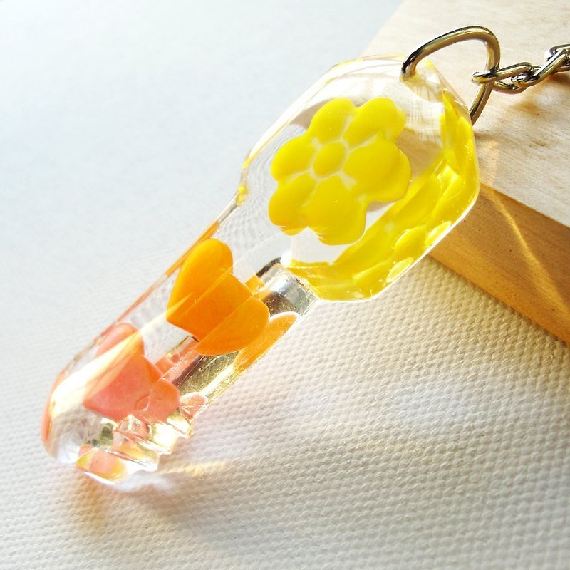 愛情系列- 糖果心鑰 - 黃色 - 吊飾 - 其他材質 黃色