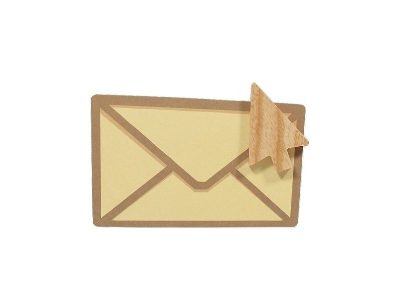 Unic natural log magnet (mouse arrow) + boutique gift card [customizable] - แม็กเน็ต - ไม้ สีนำ้ตาล