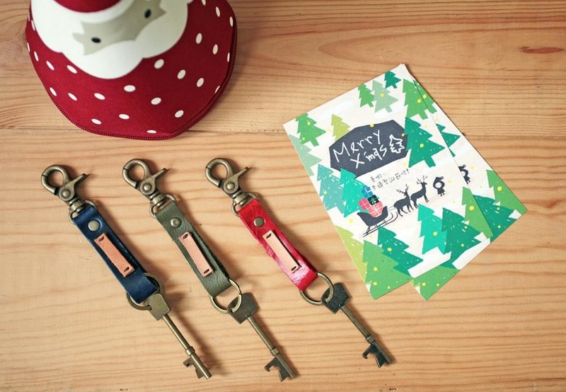 layoo to │ [group] opener key ring gift (Christmas / Christmas / exchanging gifts / Party) - ที่ห้อยกุญแจ - หนังแท้ หลากหลายสี