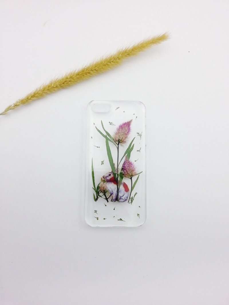 【Lost and find】 貓尾草和兔 phone case手機殼 - 手機殼/手機套 - 塑膠 紫色