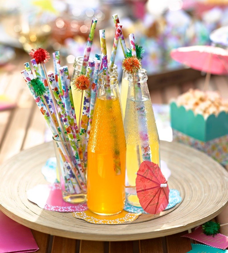 "Flower feast § paper straw" Britain Talking Tables Party Supplies - Other - Paper Multicolor