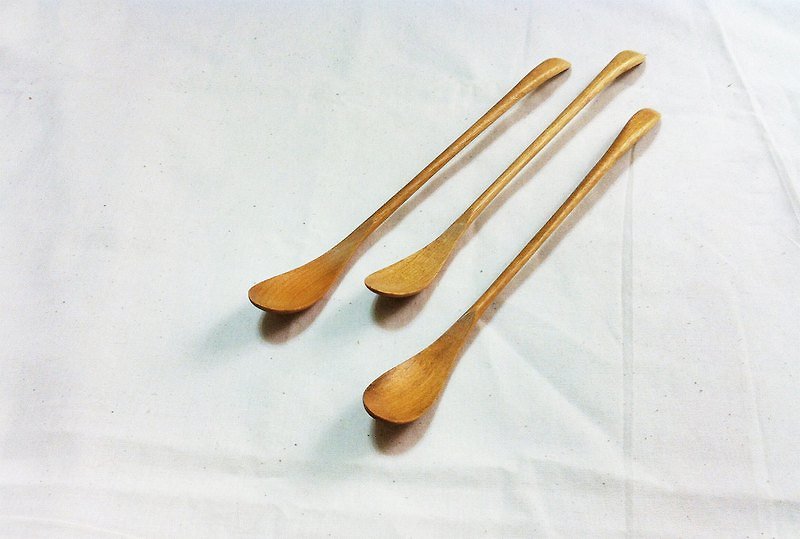 Japan lazy long wooden spoon. Spoon stirring rod :: special long version, the side stream line rad :: - Cutlery & Flatware - Wood Gold