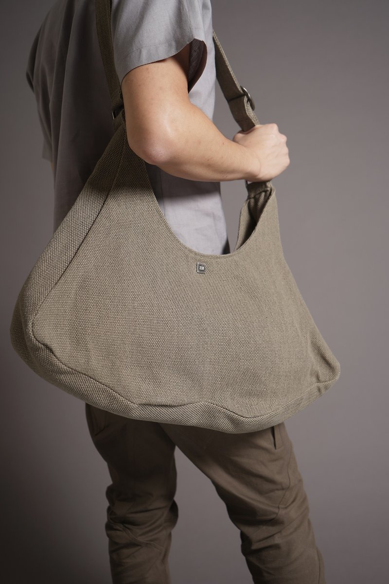 U-type adjustable backpack large mouth bag _ Cha Cha - Messenger Bags & Sling Bags - Other Materials Green
