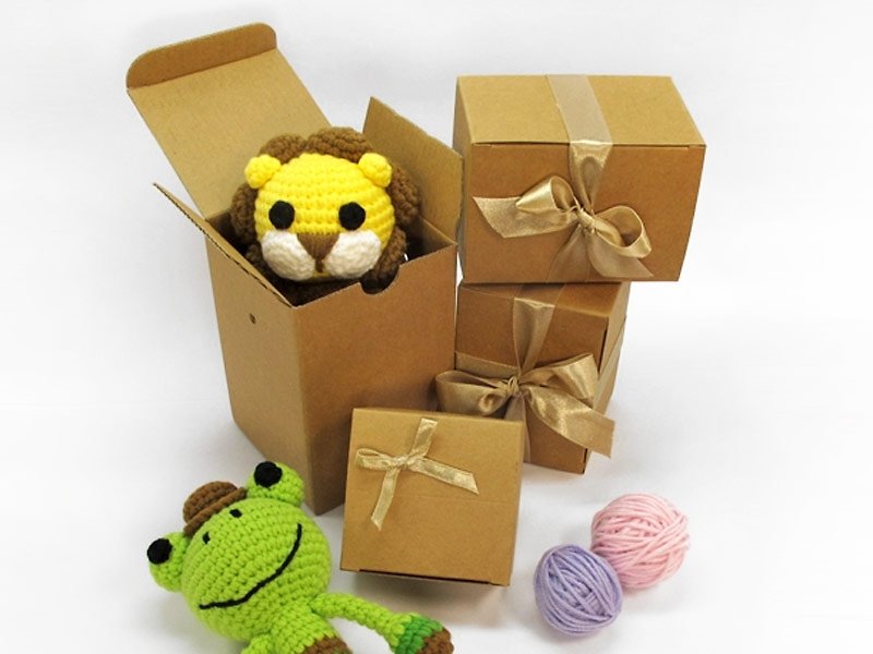 紙禮盒包裝(大)-適合手搖鈴、口金包、零錢包、寶寶類商品 - 包裝材料 - 紙 咖啡色