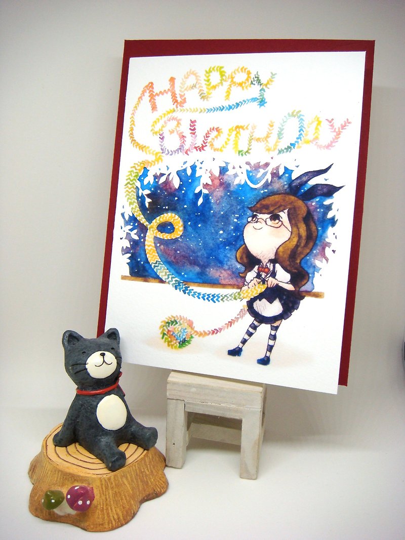 【Pin】Greeting Scarf│Print│Birthday card with envelope at your choice - Cards & Postcards - Paper Multicolor