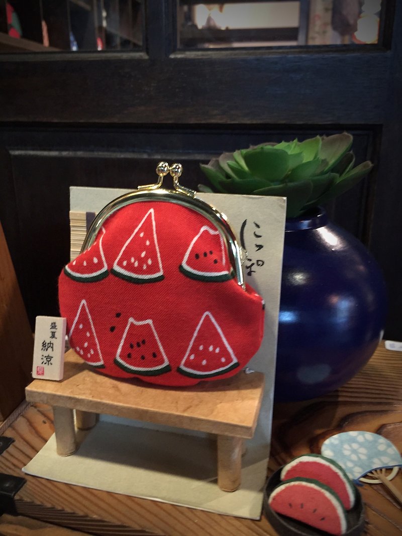 Summer Limited models watermelon small mouth gold package - Coin Purses - Paper Red