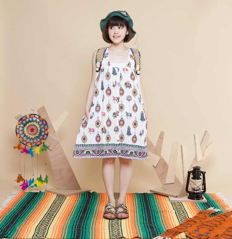 ♚saibaba ethnique // Indian traditional patterns vest dress / smock ♚ - One Piece Dresses - Paper Multicolor