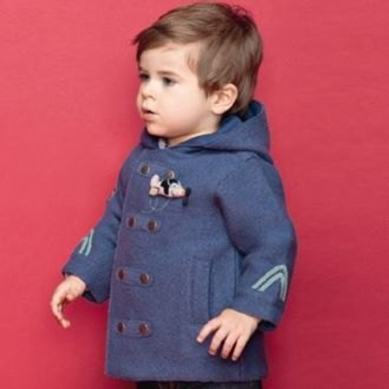 法國品牌 男童純羊毛軍裝外套-23個月 - その他 - その他の素材 ブルー
