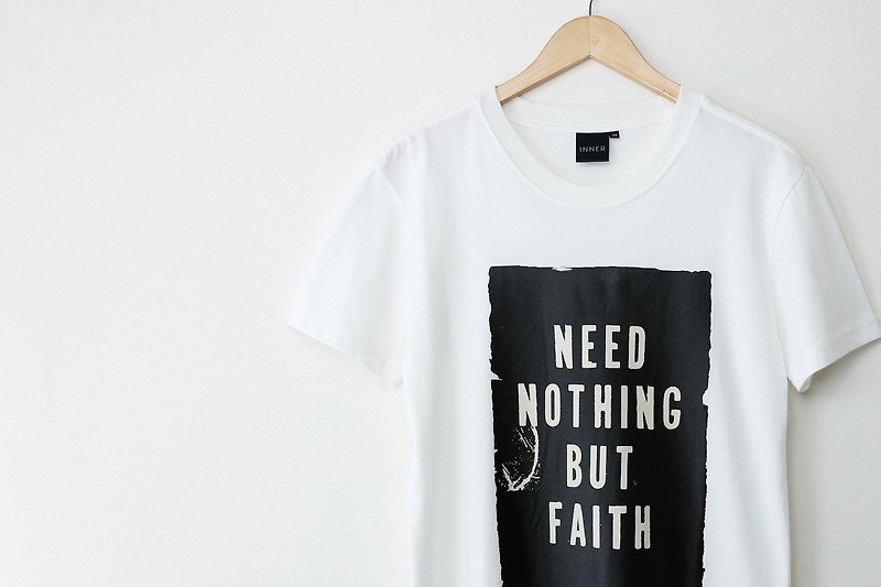 INNER | faith T-Shirt - milky - เสื้อยืดผู้ชาย - วัสดุอื่นๆ ขาว