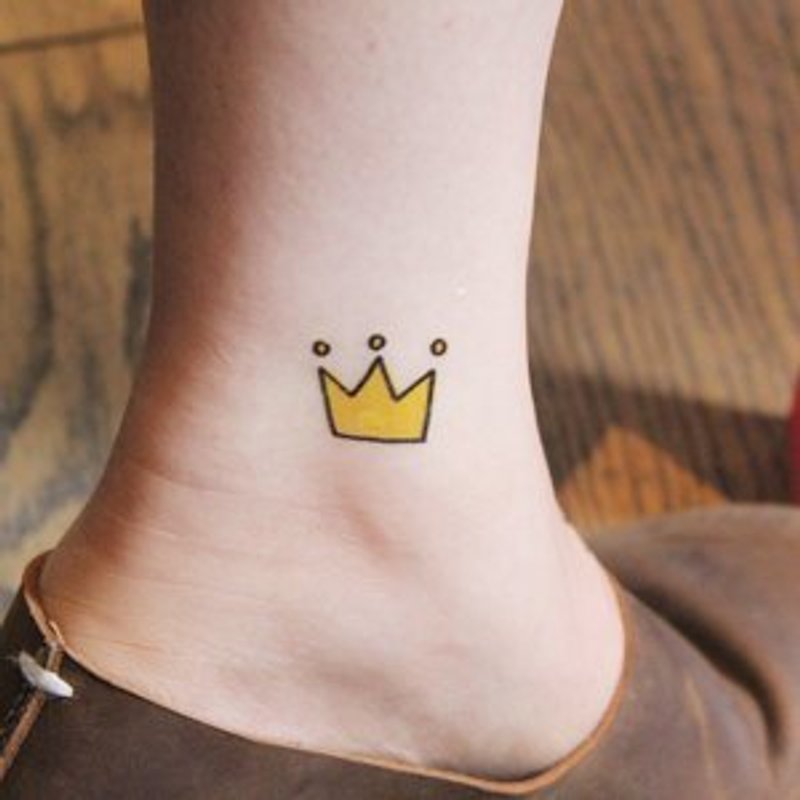 *tattoo*  小王子皇冠 刺青貼紙組合 1組4個同款 - 貼紙 - 紙 黃色