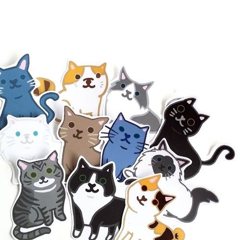1212 fun design funny stickers everywhere-the cat is coming - Stickers - Waterproof Material Multicolor